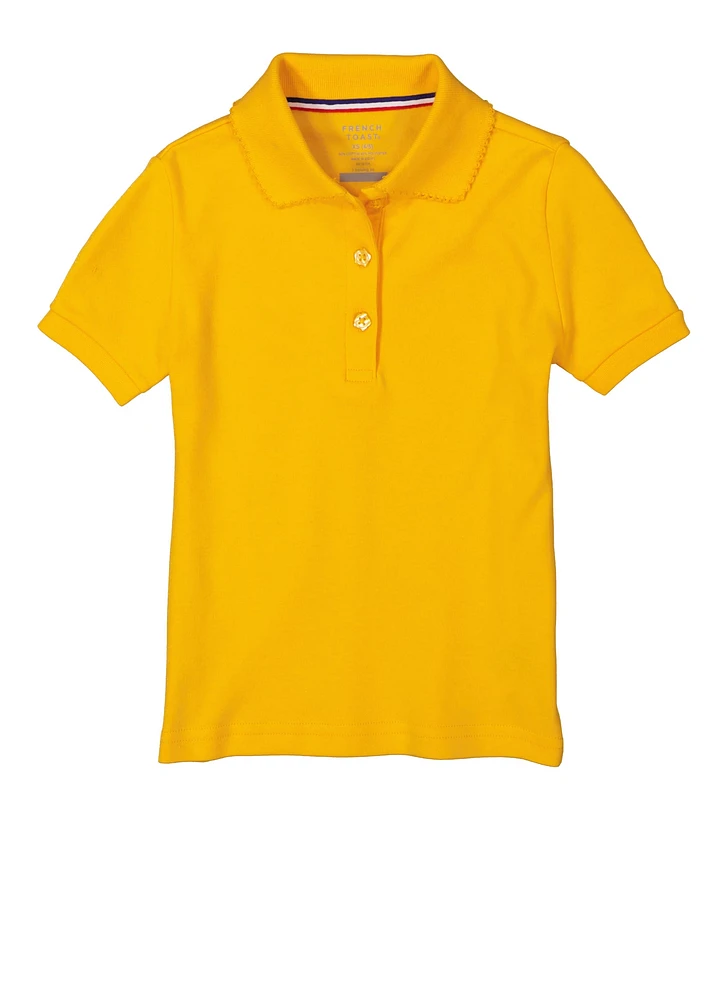 French Toast Girls 4-6x Polo Shirt, Yellow, Size 4-5