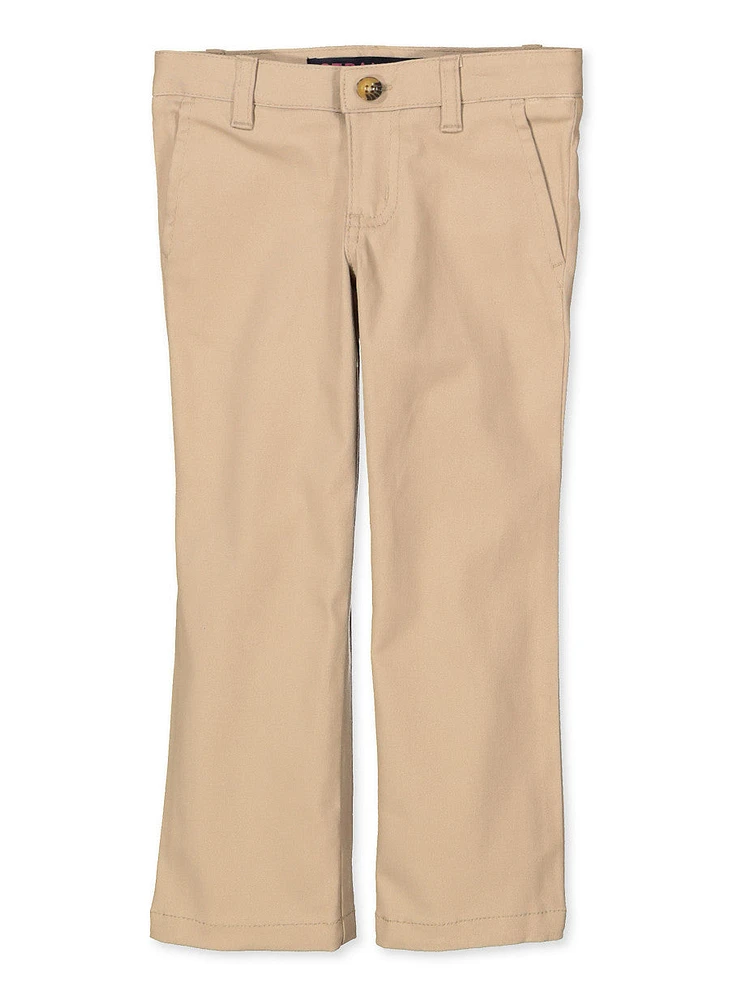 French Toast Girls 4-6x Straight Leg Khaki Twill Pants, Khaki, Size 4