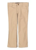 French Toast Girls 4-6x Straight Leg Khaki Twill Pants, Khaki, Size 4