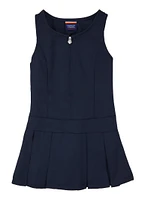 French Toast Girls 4-6x Heart Zipper Pleated Jumper, Blue,