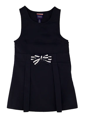 French Toast Girls 4-6x Bow Front Solid Jumper, Blue, Size 6X