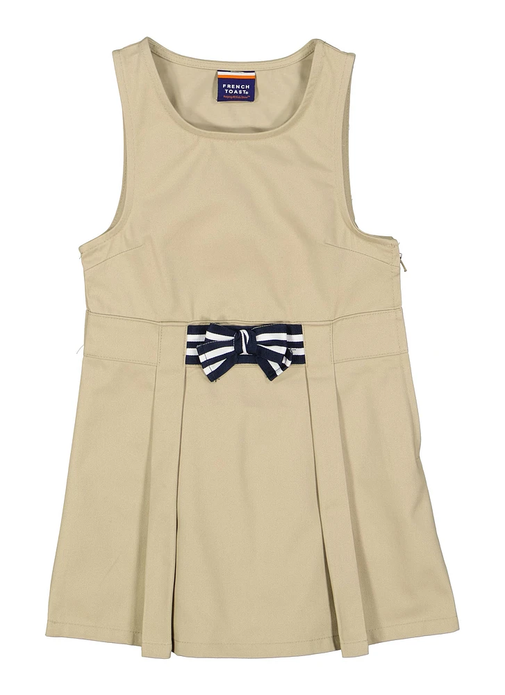 French Toast Girls 4-6x Bow Front Jumper, Beige, Size 4