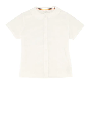 French Toast Girls 7-14 Solid Peter Pan Collar Shirt, White, Size 8