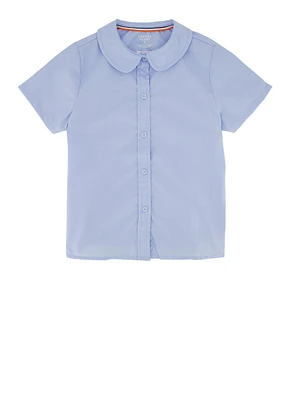 French Toast Girls 7-14 Peter Pan Collar Shirt, Blue, Size 14