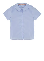 French Toast Girls 7-14 Peter Pan Collar Shirt, Blue, Size 14