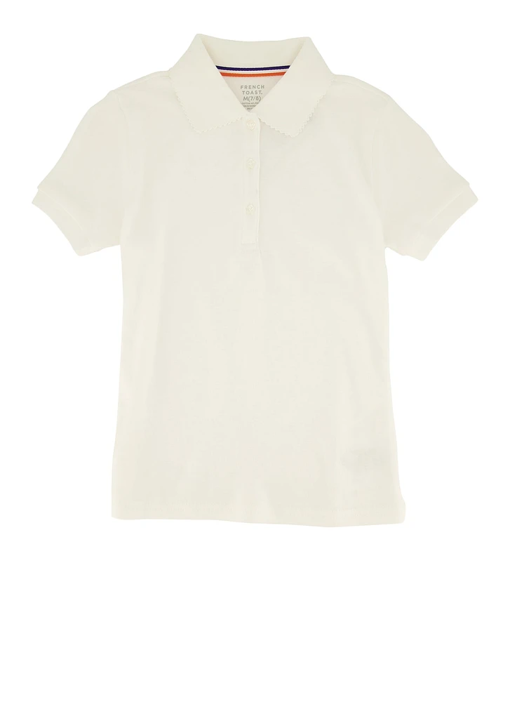 French Toast Girls 7-16 Polo Shirt, White,