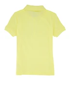 French Toast Girls 7-16 Short Sleeve Picot Collar Interlock Polo, Yellow, Size 7-8