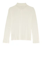 French Toast Girls 7-16 Picot Collar Long Sleeve Polo Shirt, White, Size 10-12