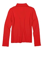 French Toast Girls 7-16 Long Sleeve Polo Shirt, Red, Size 14-16