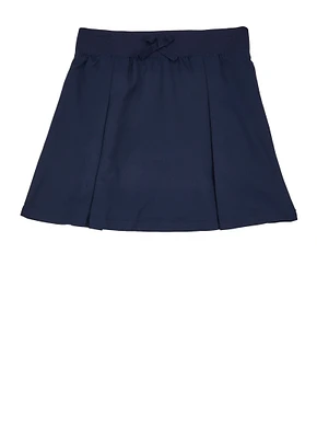 French Toast Girls 7-14 Bow Kick Pleated Skort, Blue,