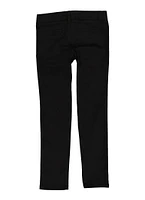 French Toast Girls School Uniform Twill Skinny Leg Pants Size 7-14, Black, Size 10