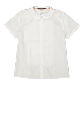 French Toast Girls 16-20 Peter Pan Collar Shirt, White, Size 18