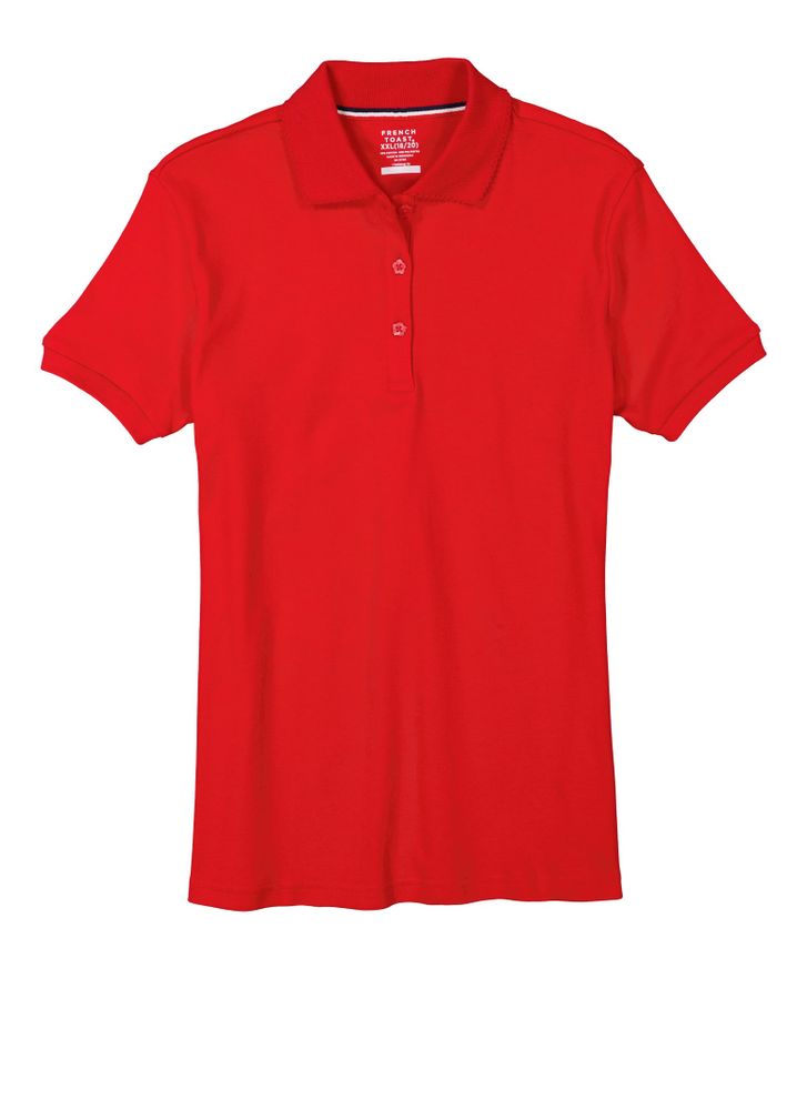 French Toast Girls 16-20 Short Sleeve Polo Shirt, Red, Size 18-20