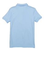 French Toast Girls 18-20 Short Sleeve Interlock Polo Shirt, Blue, Size 18-20H