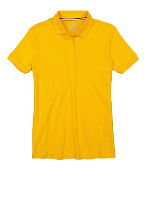 French Toast Girls 16-20 Interlock Polo Shirt, Yellow, Size 18-20