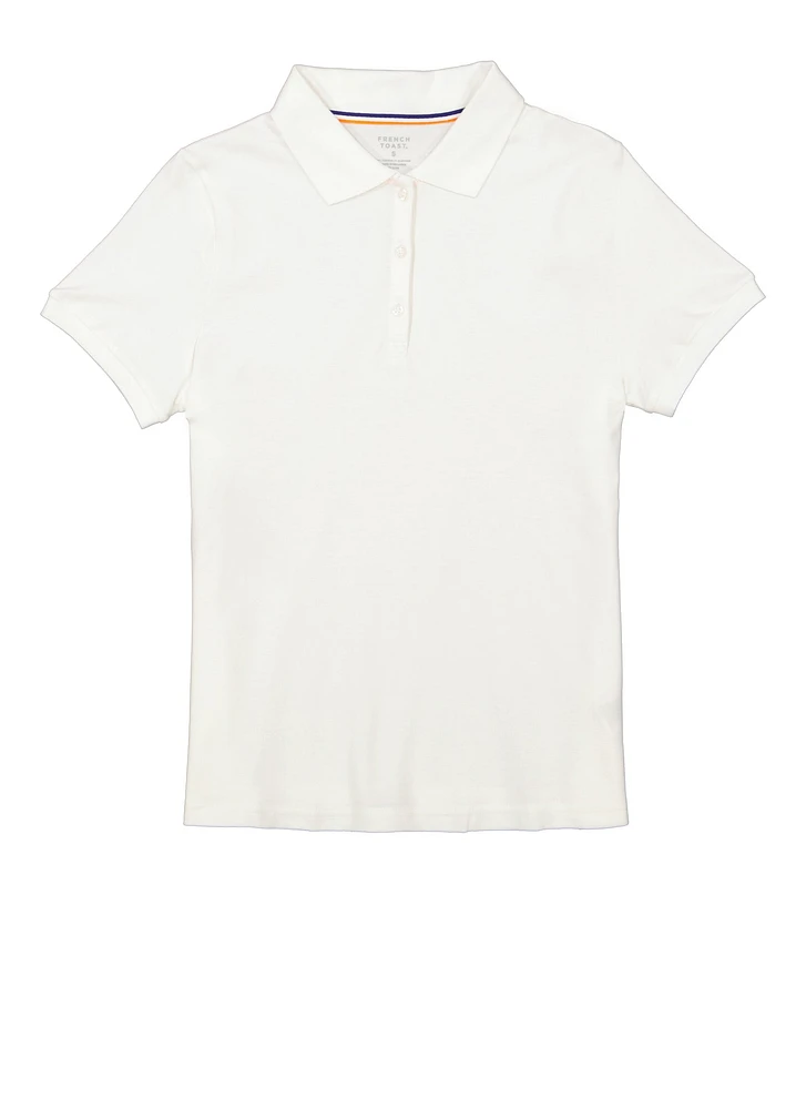 French Toast Junior Polo Shirt, White, Size XL