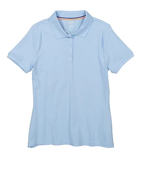 French Toast Junior Short Sleeve Pique Polo Shirt, Blue, Size M