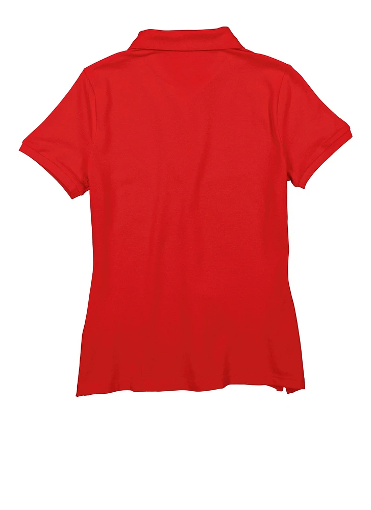 French Toast Junior Stretch Pique Polo, Red, Size L