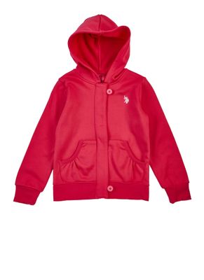 US Polo Girls 7-16 Hooded Zip Sweatshirt, Pink,