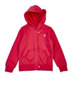 US Polo Girls 7-16 Hooded Zip Sweatshirt, Pink, Size 14-16