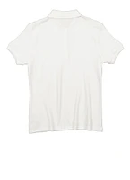 French Toast Girls Plus 10.5-20.5 Solid Picot Collar Polo, White,