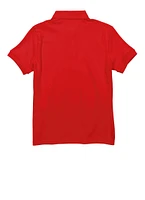 French Toast Girls Plus 10.5-20.5 Picot Collar Polo, Red,
