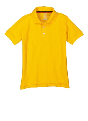 French Toast Boys 4-7 Short Sleeve Pique Polo, Yellow, Size XS