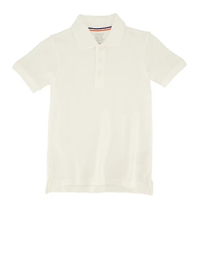 French Toast Boys 4-7 Short Sleeve Polo, White, Size 6-7