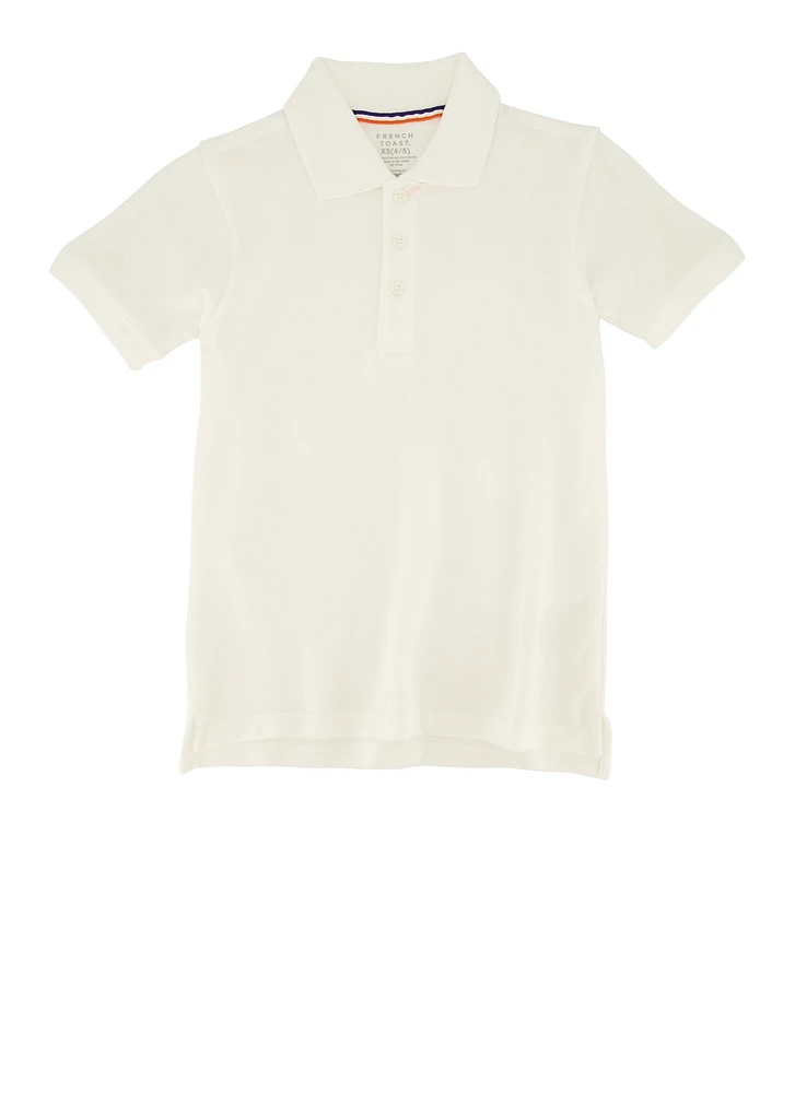 French Toast Boys 4-7 Short Sleeve Polo, White, Size 6-7