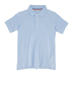 French Toast Boys 4-7 Short Sleeves Pique Polo, Blue, Size 6-7