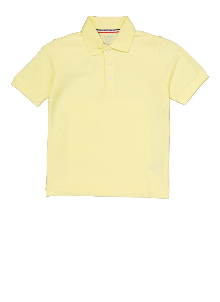 French Toast Boys 4-7 Short Sleeve Pique Polo, Yellow, Size 6-7