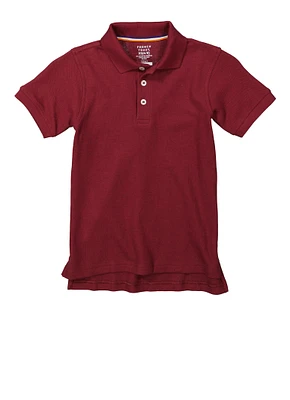 French Toast Boys 4-7 Pique Short Sleeve Polo Shirt, Burgundy,