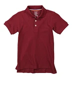 French Toast Boys 4-7 Pique Short Sleeve Polo Shirt, Burgundy,