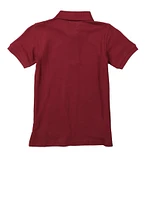 French Toast Boys 4-7 Pique Short Sleeve Polo Shirt, Burgundy,