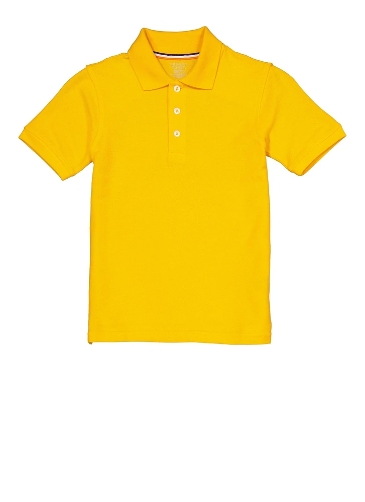 French Toast Boys 4-7 Short Sleeve Pique Polo, Yellow,