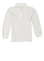 French Toast Boys 4-7 Solid Long Sleeve Pique Polo, White, Size 4-5