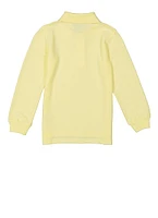 French Toast Boys 4-7 Long Sleeve Polo, Yellow, Size 4-5