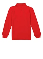 French Toast Boys 4-7 Solid Long Sleeve Polo Top, Red, Size 6-7