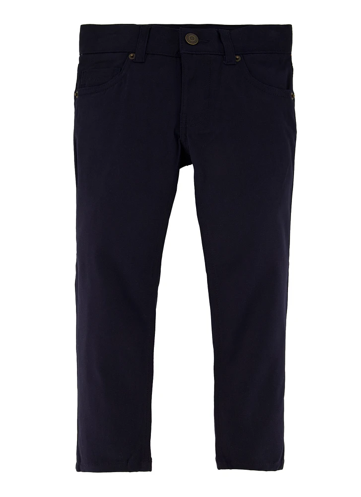 French Toast Boys 4-7 Slim Fit Stretch Twill Pants, Blue, Size 4