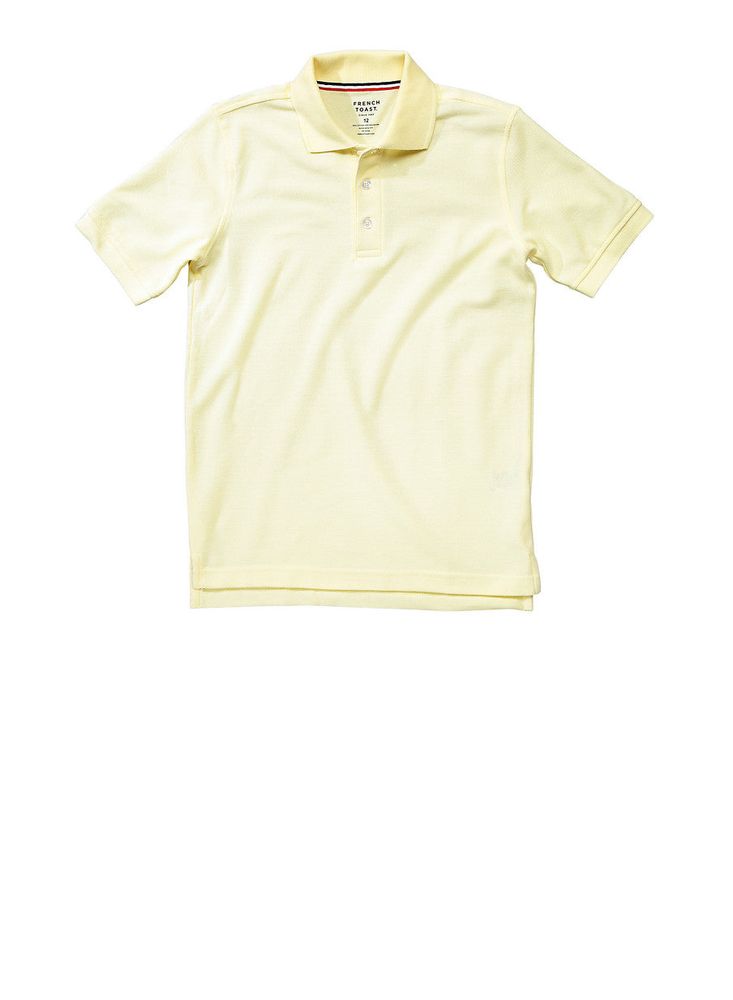 French Toast Boys 8-14 Short Sleeve Pique Polo, Yellow, Size XL