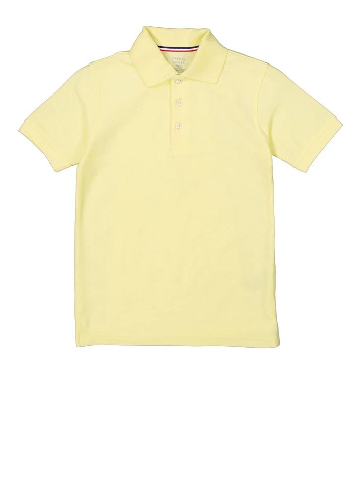 French Toast Boys 8-16 Short Sleeve Solid Polo, Yellow, Size 14-16