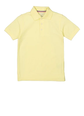French Toast Boys 8-16 Short Sleeve Solid Polo, Yellow, Size 14-16