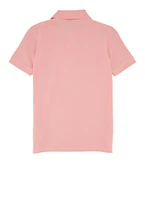 French Toast Boys 8-16 Solid Short Sleeve Polo, Pink,