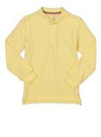 French Toast Boys 8-16 Long Sleeve Pique Polo Shirt, Yellow, Size XL