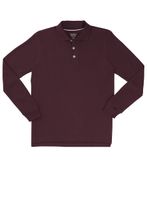 French Toast Boys - Long Sleeve Pique Polo, Burgundy