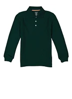 French Toast Boys 8-16 Solid Long Sleeve Polo Shirt, Green, Size 8