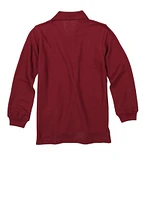 French Toast Boys 8-16 Interlock Long Sleeve Polo Shirt, Burgundy, Size 14-16