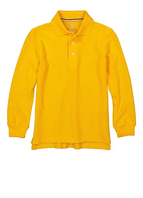 French Toast Boys 8-16 Long Sleeve Polo Shirt, Yellow, Size 8