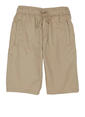 French Toast Boys 8-16 Zip Pocket Pull On Shorts, Khaki, Size 12