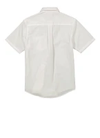 French Toast Boys 16-20 Short Sleeve Button Front Shirt, White, Size 18